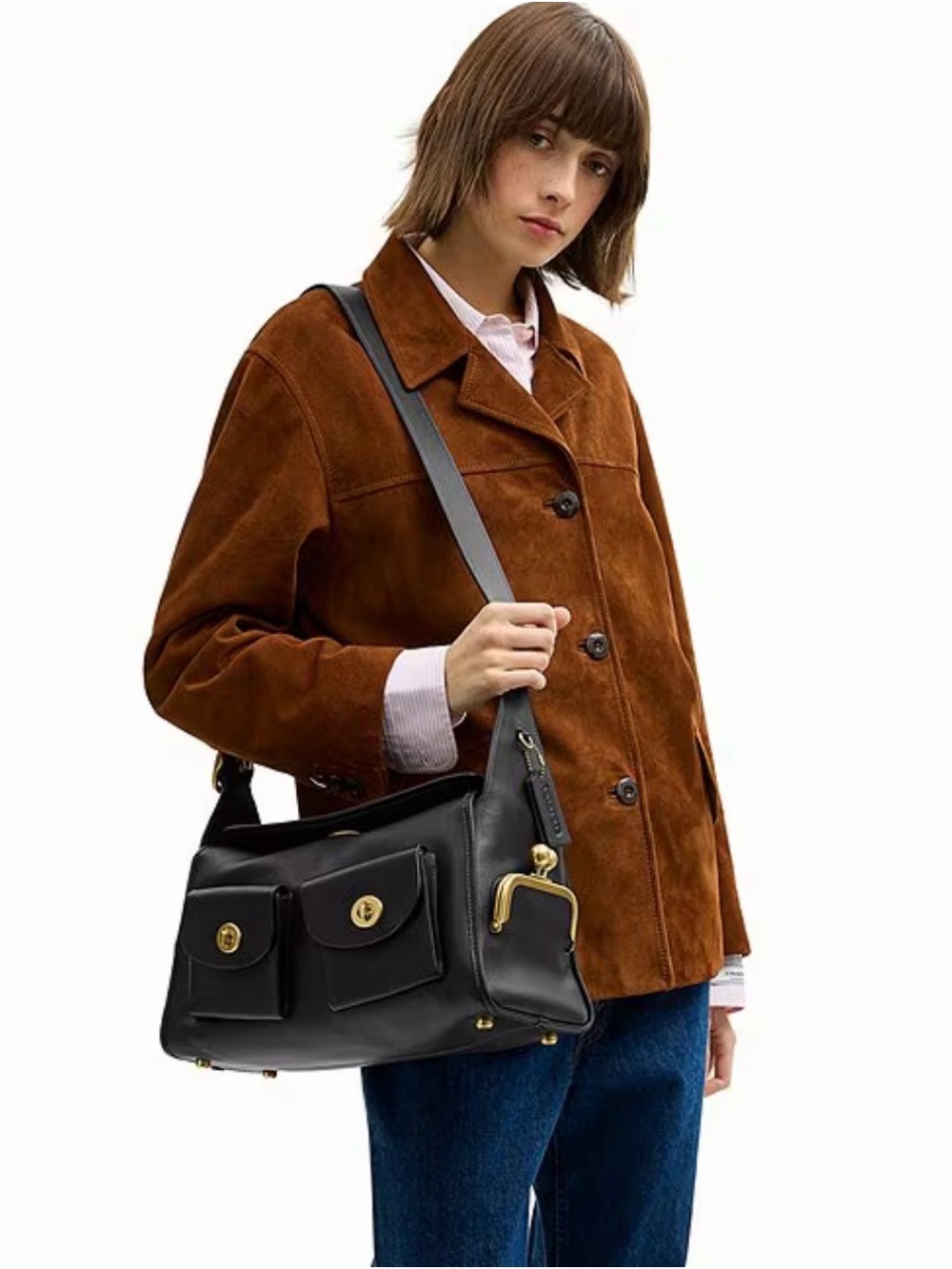 Coach Turnlock Haversack Leather Shoulder Bag - Picture 5 of 6